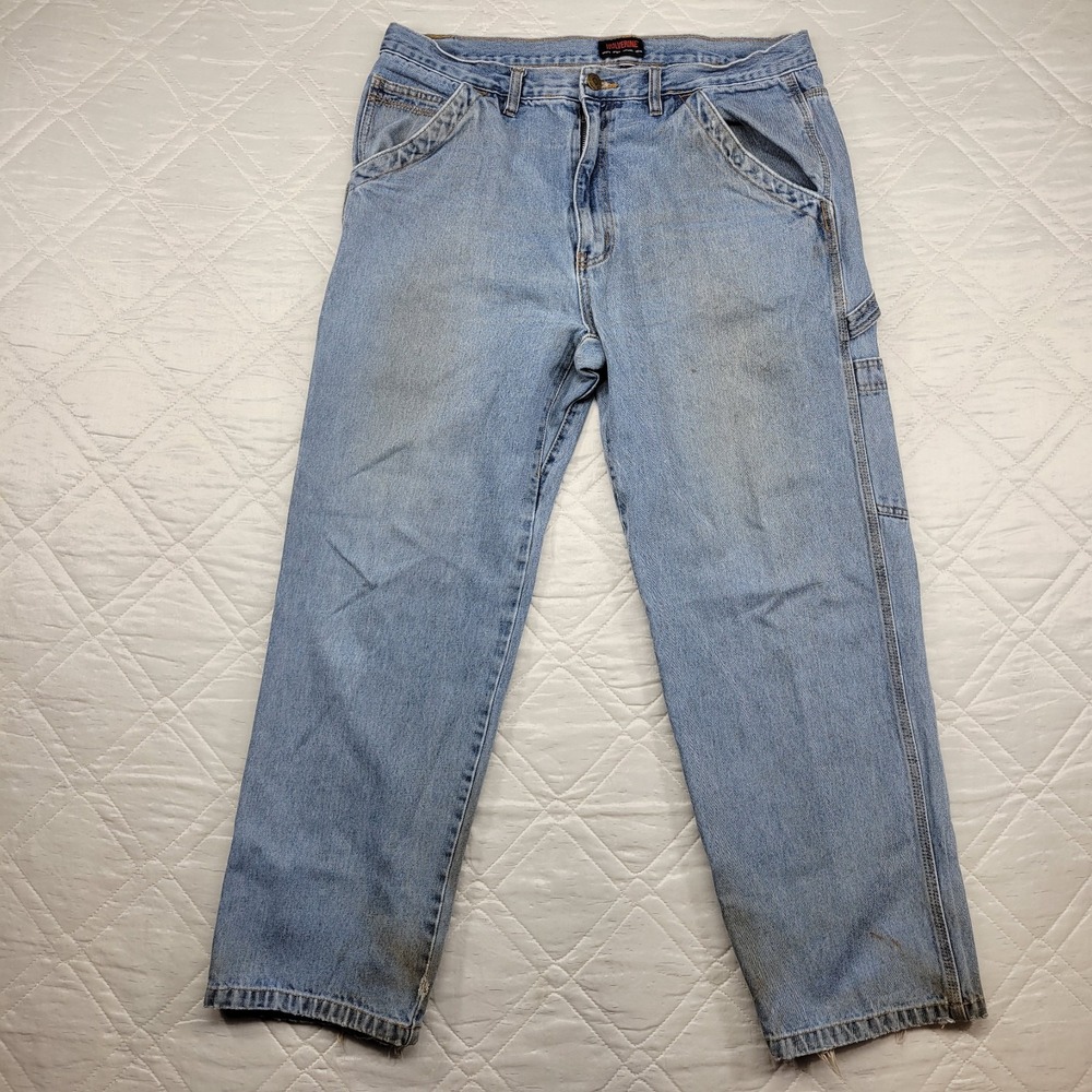 Wolverine stained and distressed carpenter blue jeans size 36X30